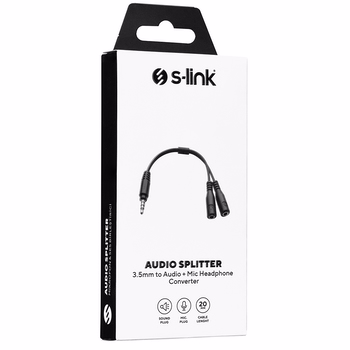 S-Link SL-TA67 Audio + Mic to 3.5mm 0.15m Kulaklık Çevirici