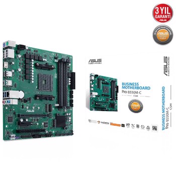 ASUS PRO B550M-C/CSM 4600MHz(OC) DDR4 Soket AM4 M.2 HDMI VGA DVI mATX Anakart