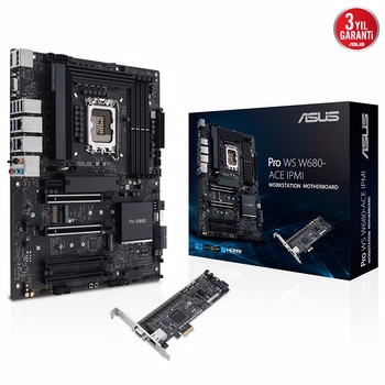 ASUS PRO WS W680-ACE IPMI 5333MHz(OC) DDR4 Soket 1700 M.2 HDMI DP VGA ATX Anakart