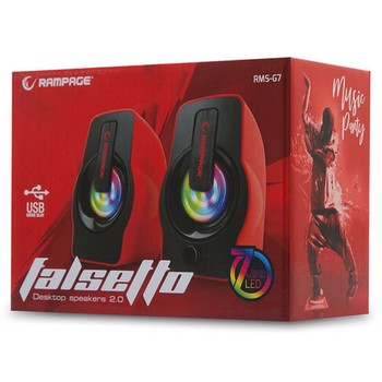 Rampage RMS-G7 FALSETTO 2.0 6 Watt RGB Ledli Kırmızı Oyuncu Speaker
