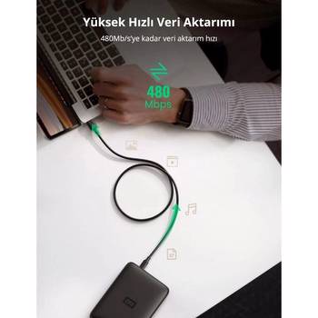 Ugreen Mini USB 50CM Şarj ve Data Kablosu