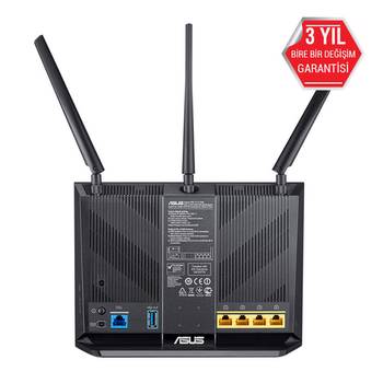 ASUS DSL-AC68U DualBand Ai Mesh Torrent Bulut DLNA 4G VPN ADSL VDSL Fiber Modem Router