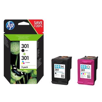HP 301 N9J72AE 190/165 Sayfa Siyah/Üç Renkli 2'li Paket Mürekkep Kartuşu