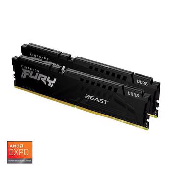 Kingston 16GB(2x8GB) FURY Beast 5600Mhz CL36 DDR5 AMD EXPO Siyah Dual Kit Ram