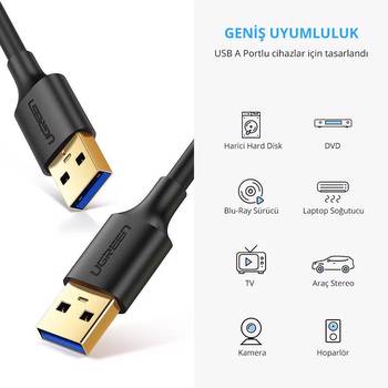 Ugreen USB 3.0 USB to USB 2m Data Kablosu 