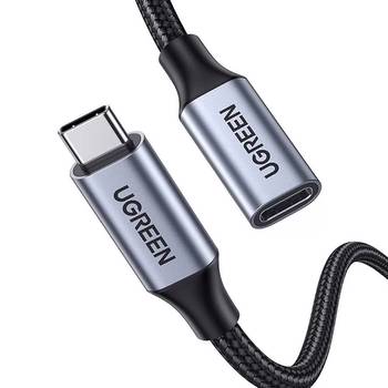 Ugreen USB C 3.1 Gen2 100W Thunderbolt 3 50cm Alüminyum Gövde Örgülü Uzatma Kablosu