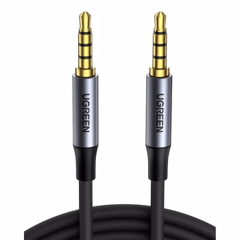 Ugreen 3.5mm Hi-Fi TRRS Siyah 3m Aux Ses ve Mikrofon Kablosu 