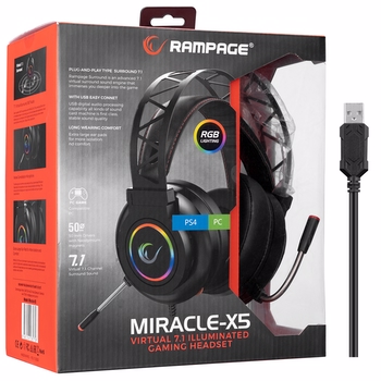 Rampage Miracle-X5 RGB 7.1 Mikrofonlu Oyuncu Kulaklığı